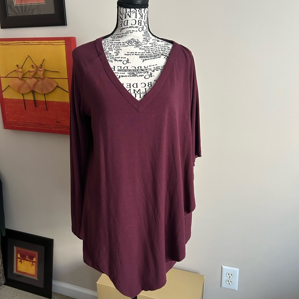 Soft Surroundings Deep Purple V-Neck Tunic
